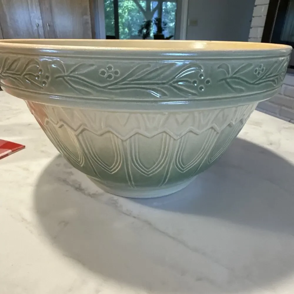 Over and Back Yellow Ware Large Mixing Bowl 10.5